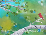 "Cardinal Lady Bug" Original Painting