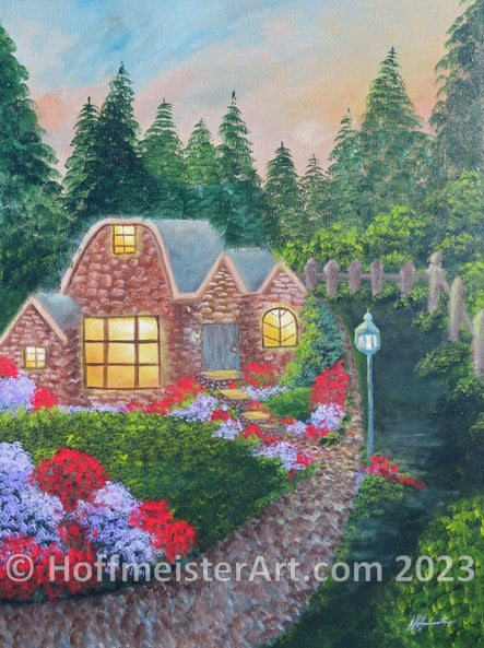 "Cozy Cottage Lane" Original Painting