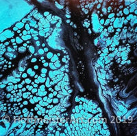 "Abstract Blue Dragon Scale" Original Painting