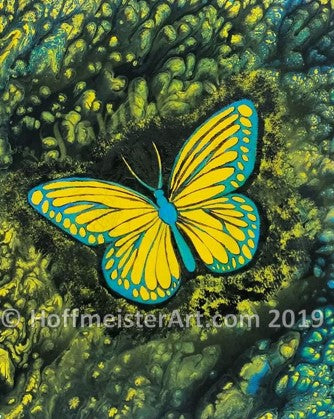 "Abstract Green Monarch" Original Painting