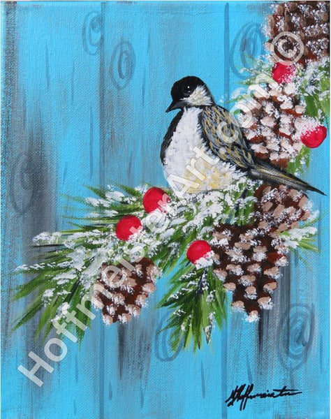 "Bird Holly" Original Painting