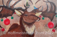 "Elk Christmas" Original Painting