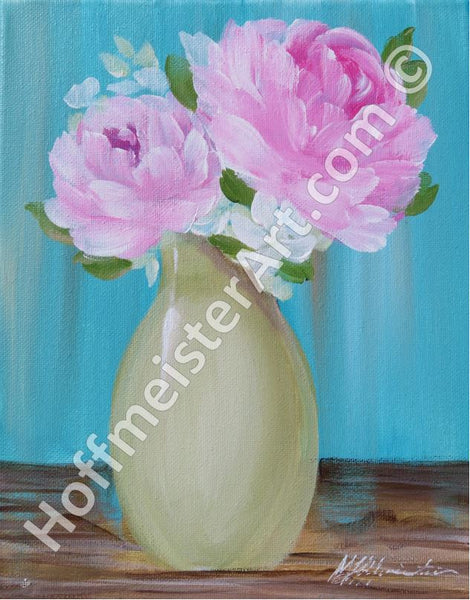 "Flower Pink Vase" Original Painting