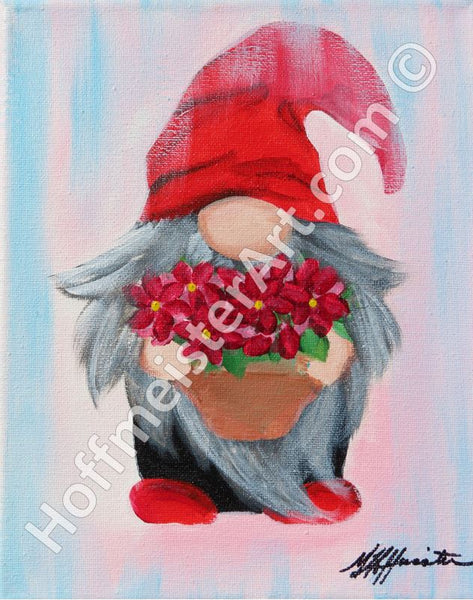 "Gnome Flowers" Original Painting