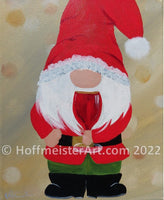 "Gnome Santa Vino" Original Painting