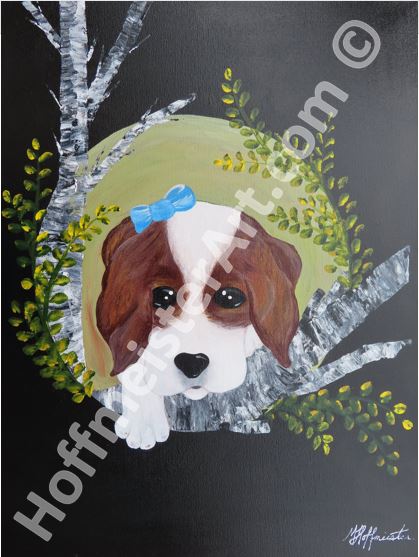 "Puppy on Limb" Original Painting