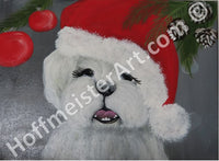 "Santa Puppy" Original Painting