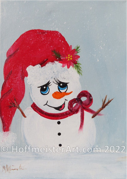 "Snowman Bow" Original Painting