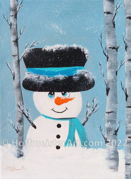 "Snowman Trees" Original Painting