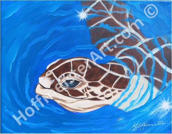 "Turtle Blue" Original Painting